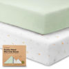 Picture of 2-Pack Mini Crib Sheets Fitted, Pack and Play Sheets - Organic Cotton Pack N Play Sheets for Pack and Play Mattress, Playard Baby Crib Sheets, Jersey Crib Sheets Neutral for Boys, Girls (Wildflowers)