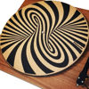 Picture of TazStudio Premium slipmat - Cork Turntable Mat for Better Sound Support on Vinyl LP Record Player - Cork mat Original Geometric Design Psychedelic Geometric Spiral Art [4mm Thickness]-m7