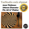 Picture of TazStudio Premium slipmat - Cork Turntable Mat for Better Sound Support on Vinyl LP Record Player - Cork mat Original Geometric Design Psychedelic Geometric Spiral Art [4mm Thickness]-m7