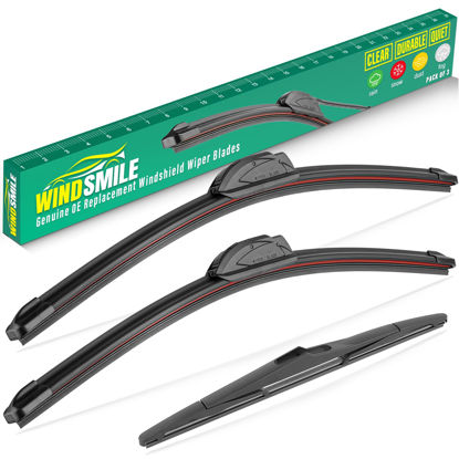 Picture of 15" 15" 13" Windshield Wiper Blades Replacement for Jeep Wrangler 2007-2017 Wrangler JK 2008-2018 Premium All Weather Wiper Blade -OEM Quality(3 of Set)