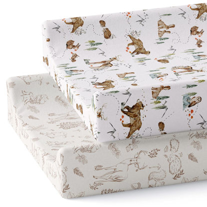 Picture of Sorrel + Fern Changing Pad Cover 2-Pack (Magic Forest) - Premium Fitted Sheets - Buttery Soft Cotton Blend