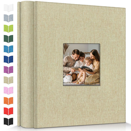Picture of Artfeel Photo Album 4x6 with 600 Pockets,Slip-in Picture Albums,Linen Cover Memory Book with Front Window,White Page Vertical Photo Book for Wedding,Family,Anniversare,Baby,Vacation