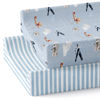 Picture of Sorrel + Fern Changing Pad Cover 2-Pack (Watercolor Airplanes and Clouds) - Premium Fitted Sheets - Buttery Soft Cotton Blend