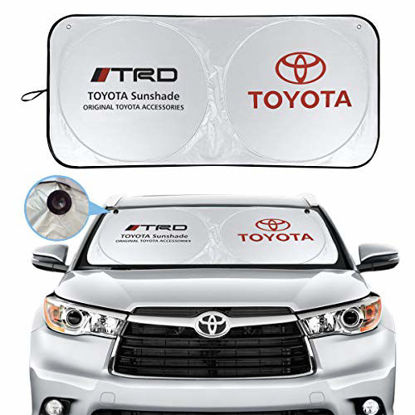 Picture of for Toyota Sunshade with Suction Cups TRD Windshield Visor Cover Car Window Sun Shade UV Protect Car Window Film for Toyota 4Runner Landcruiser Supra T-100 Sequoia