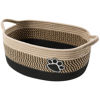 Picture of Small Woven Baskets for Organizing Rope Storage Basket with Handle Cute Cotton Nursery Gift Dog Toy Bins Organizer-Light Beige