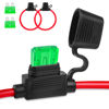 Picture of Inline Fuse Holder 12V 2 Pack, Extended Version 12 AWG Waterproof Fuse Holder 13.8 Inch, In line fuse holders 12V with 2 Pcs Standard Car Fuses 30A Blade Fuse Holder for Automotive, Marine by XIOGZAXI