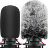 Picture of Pop Filter for Hyperx Quadcast s, Mic Foam Cover+Furry Wind Muff Compatible with Hyperx Quadcast s Microphone Pop Filter Windscreen Cover for Indoor/Outdoor Use,Combo 2Pack