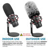 Picture of Pop Filter for Hyperx Quadcast s, Mic Foam Cover+Furry Wind Muff Compatible with Hyperx Quadcast s Microphone Pop Filter Windscreen Cover for Indoor/Outdoor Use,Combo 2Pack
