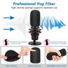 Picture of Pop Filter for Hyperx Quadcast s, Mic Foam Cover+Furry Wind Muff Compatible with Hyperx Quadcast s Microphone Pop Filter Windscreen Cover for Indoor/Outdoor Use,Combo 2Pack