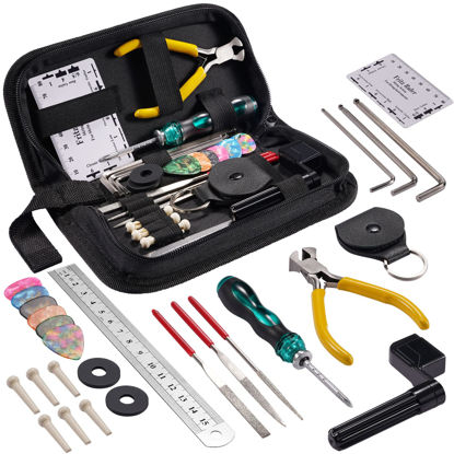 Picture of 31Pcs Guitar Tool Kit, POGOLAB Guitar Repair Kit, Luthier Tools, Guitar Winder, Guitar Setup Kit for Guitar Ukulele Bass Mandolin Banjo
