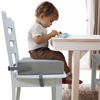 Picture of Toddler Booster Seat for Dining Table, 2 Elastic Seat Belts, Anti Scratch PU Skin-Friendly, Waterproof, Anti-Wrinkle, Detachable Non-Slip Bottom - Light Gray
