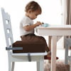 Picture of Toddler Booster Seat for Dining Table, Two Elastic Seat Belts, Anti-Scratch PU Skin-Friendly, Waterproof, Anti-Wrinkle, Detachable Non-Slip Bottom - Dark Brown
