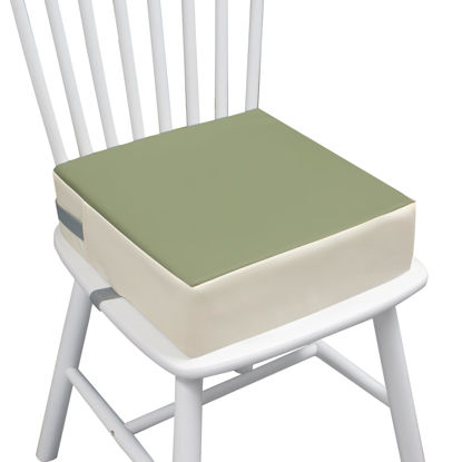 Picture of Toddler Booster Seat for Dining Table, 2 Elastic Seat Belts, Anti-Scratch PU Skin-Friendly, Waterproof, Anti-Wrinkle, Detachable Non-Slip Bottom