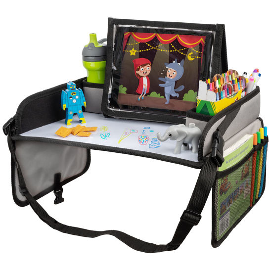 Picture of Lusso Gear Lap Tray for Toddler and kids, Table Tray for Travel, Car Seat, Airplane, Desk Essential Accessories and Road Trip Activities (Gray)