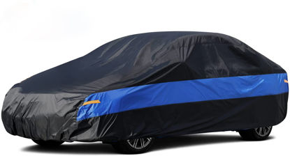 Picture of Molebt Car Cover Waterproof All Weather for Automobiles, Universal Fit Genesis G90, Ford Crown Victoria/Galaxie, Buick Roadmaster, Chevrolet Caprice etc, Suitable for Sedan Length up to 218 Inch.