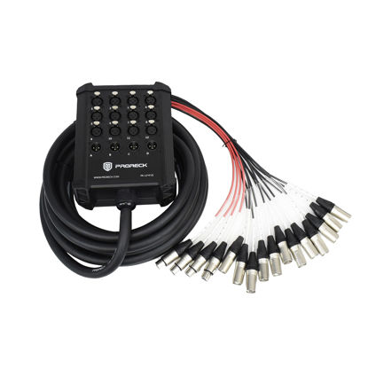 Picture of PRORECK 12-Channel Low Profile XLR Send Circuit Board Snake Cables, XLR Splitter Cable for Live, Recording, Stage, Studio, 25 Feet Long