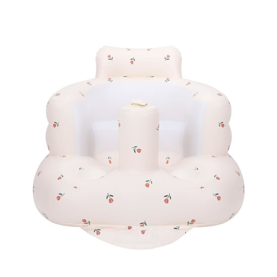 Picture of Inflatable Baby Chair, AirSwim Baby Inflatable Seat for Babies 3 Months and Up Summer Inflatable Baby Seat for Sitting Up, Blow Up Baby Floor Seat with Built in Air Pump, Tulip