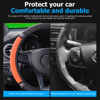Picture of Osilly Bling Car Steering Wheel Cover, 15 Inch Rhinestones Soft Leather Elastic Steering Wheel Protector, Sparkly Crystal Diamond for Women Girls (Orange)