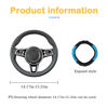 Picture of Osilly Bling Car Steering Wheel Cover, 15 Inch Rhinestones Soft Leather Elastic Steering Wheel Protector, Sparkly Crystal Diamond for Women Girls, Car Interior Accessories for Most Cars (Blue)