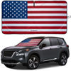 Picture of American Flag Windshield Sun Shade, High-Resolution Car Shield with Mirror Cut-Out for Automotive Interior Protection Heat Reduction, Folding Sunshade Storage Bag - Medium, Original