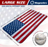 Picture of American Flag Windshield Sun Shade, High-Resolution Car Sun Shield with Mirror Cut-Out for Automotive Interior Sun Protection Heat Reduction, Folding Car Sunshade with Storage Bag - Large, Original