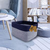 Picture of COMFY-HOMI Rectangular Cotton Rope Basket With Handles for Shelves|Dog Toy Basket|Baby Basket|Gift Basket Empty for Boy Girl-NEW Generation 13.5" x 11" x 9.5" for Living Room（Dark Blue）