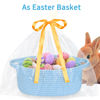 Picture of ABenkle Small Basket with Gift Bag and Ribbons, 12"x 8" x 5" Cute Small Woven Basket, Rope Shelf Toys Storage Basket with Handle, Decorative Empty Gift Basket