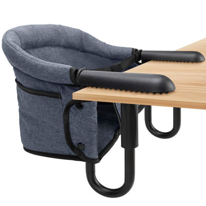 Picture of Hook On High Chair,Portable and Foldable High Chair,Suitable for Family and Travel,High Chair for Babies 6-36 Months for Eating & Dining - with Carry Bag(Grey)