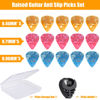 Picture of 15 Pack Non-slip Guitar Picks, 3 Different Colorful Celluloid Guitar Picks, 0.46 0.71 0.96mm Includes Thin Medium Heavy Thickness with Guitar Picks Holder and Storage Box, for Guitar, Bass