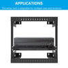Picture of QiaoYoubang 1U Universal Server Rack Shelves- 10" Deep, Steel Vented Cantilever Rack Tray for 19” Equipment Rack, Black (10 inch)
