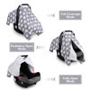 Picture of Rquite Car Seat Cover Baby, Carseat Covers for Boy Girl, Minky Infant Car Seat Cover Winter, Peekaboo Opening Car Seat Canopy, Multiuse Baby Carrier, Stroller, Nursing Cover, Minky Blanket, Elephant