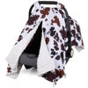 Picture of Rquite Car Seat Cover Baby, Carseat Covers Baby Boy, Minky Infant Car Seat Cover Winter, Peekaboo Opening Car Seat Canopy, Multi-use Baby Carrier, Stroller, Nursing Cover, Minky Blanket, Cow Print