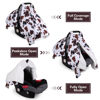 Picture of Rquite Car Seat Cover Baby, Carseat Covers Baby Boy, Minky Infant Car Seat Cover Winter, Peekaboo Opening Car Seat Canopy, Multi-use Baby Carrier, Stroller, Nursing Cover, Minky Blanket, Cow Print