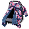 Picture of Rquite Car Seat Cover Baby, Carseat Covers Baby for Girl Boy, Warm Minky Infant Car Seat Cover Winter, Peekaboo Opening Car Seat Canopy, Multi-use Baby Carrier, Stroller, Nursing Cover, Minky Blanket