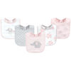 Picture of Hudson Baby Unisex Baby Cotton Bibs, Pink Gray Elephant, One Size