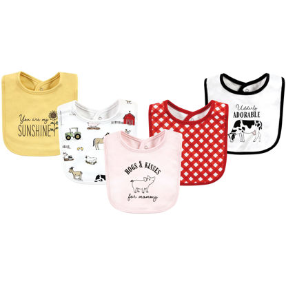 Picture of Hudson Baby Unisex Baby Cotton Bibs, Girl Farm, One Size