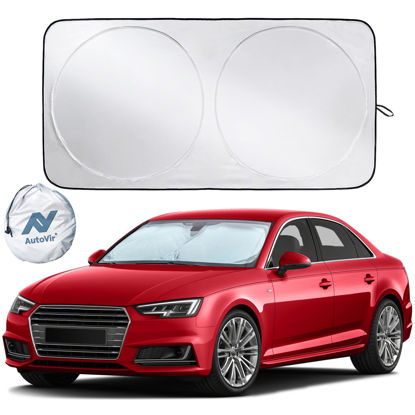 Picture of Autovir Car Windshield Sun Shade | Front Window Shade for Maximum UV Rays and Sun Heat Protection | Ensures Comfortable and Cool Interior on Every Drive | Small (59" x 29")