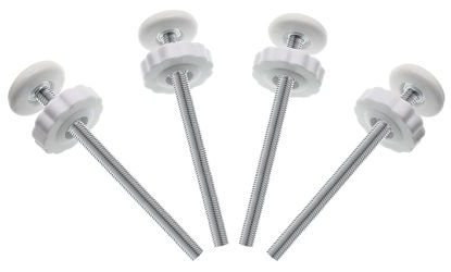 Picture of 4Pcs Universal Baby Gate Threaded Spindle Rod, M8 (8mm) Replacement Bolt Part for Baby & Pet Pressure Mounted Safety Gates, Extra Long Baby Tension Gate Extender (White)