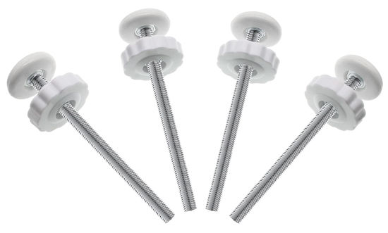 Picture of 4Pcs Universal Baby Gate Threaded Spindle Rod, M8 (8mm) Replacement Bolt Part for Baby & Pet Pressure Mounted Safety Gates, Extra Long Baby Tension Gate Extender (White)