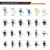 Picture of GOOACC 900Pcs Plastic Rivets and Auto Body Fasteners Assortment -24 Most Popular Sizes Nylon Bumper Clips with 10 Cable Ties for GM, Ford, Chrysler, Toyota, Honda, Nissan, Mazda, Chevy, Jeep, etc.
