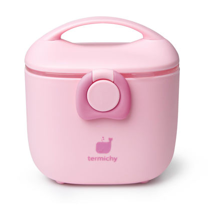 Picture of Termichy Baby Formula Dispenser, Portable Milk Powder Dispenser Container with Carry Handle and Scoop for Travel Outdoor Activities with Baby Infant, 8.8OZ, 0.55LB, 250g (Light Pink)