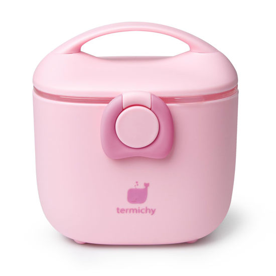 Picture of Termichy Baby Formula Dispenser, Portable Milk Powder Dispenser Container with Carry Handle and Scoop for Travel Outdoor Activities with Baby Infant, 8.8OZ, 0.55LB, 250g (Light Pink)