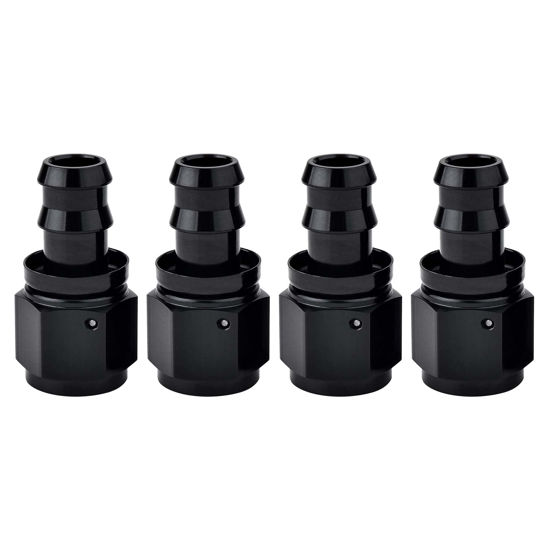 Picture of EVIL ENERGY 10AN Straight Push Lock Hose Fitting End Black 4PCS