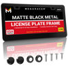 Picture of Matte Black License Plate Frame Holder | Metal License Plate Cover for Car Plate Frames | Car License Plate Frames Black Licence Plate Frame Holder Rear | Porta Placas Para Auto Car Tag Frame | 1 Pack