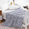 Picture of NTBAY 3 Layer Toddler Blanket, Muslin Cotton Jacquard Bed Blankets, Lightweight Thermal Baby Blanket, Super Soft and Warm Crib Blanket for All Seasons, Decoration Gift, 30"x40", Blue Pineapple