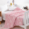 Picture of NTBAY 3 Layer Oversized Muslin Cotton Toddler Blanket, 45x60 Inches Jacquard Reversible Nursery Bed Blanket, Super Soft and Thermal Crib Blanket for All Seasons, Baby Gift, 45"x60", Pink Starfish
