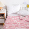 Picture of NTBAY 3 Layer Oversized Muslin Cotton Toddler Blanket, 45x60 Inches Jacquard Reversible Nursery Bed Blanket, Super Soft and Thermal Crib Blanket for All Seasons, Baby Gift, 45"x60", Pink Starfish