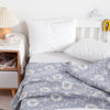 Picture of NTBAY 3 Layer Toddler Blanket, Muslin Cotton Jacquard Bed Blankets, Lightweight Thermal Baby Blanket, Super Soft and Warm Crib Blanket for All Seasons, Decoration Gift, 30"x40", Blue Starfish