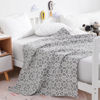 Picture of NTBAY 3 Layer Oversized Muslin Cotton Toddler Blanket, 45x60 Inches Jacquard Reversible Nursery Bed Blanket, Super Soft and Thermal Crib Blanket for All Seasons, Baby Gift, 45"x60", Grey Clover