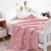 Picture of NTBAY 3 Layer Oversized Muslin Cotton Toddler Blanket, 45x60 Inches Jacquard Reversible Nursery Bed Blanket, Super Soft and Thermal Crib Blanket for All Seasons, Baby Gift, 45"x60", Pink Pineapple